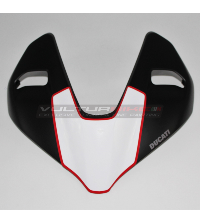 Adesivo bianco con bordo rosso per cupolino - Ducati Streetfighter V2 / V4 / V4S 