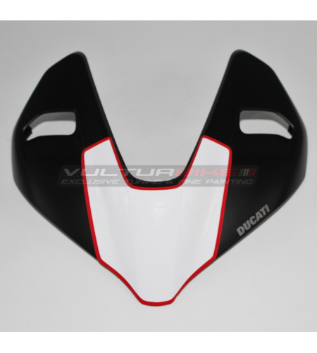 White sticker with red border for fairing - Ducati Streetfighter V2 / V4 / V4S 