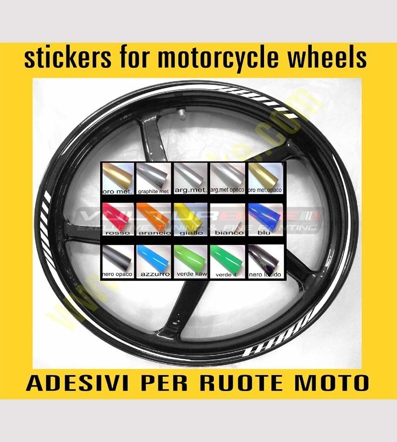 14 adesivi universali per ruote moto 