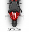Stickers pour bande de recouvrement arrière monoplace modèle - Nouveau Ducati Monster 937 