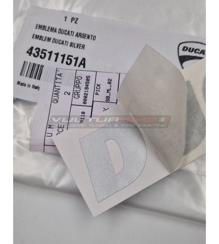 Calcomanía original DUCATI - mm.160 x 29 (plata) 