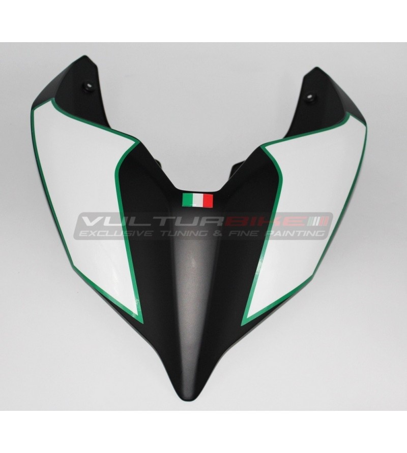 Kit autocollants blancs avec bordure verte pour queue - Ducati Panigale / Streetfighter