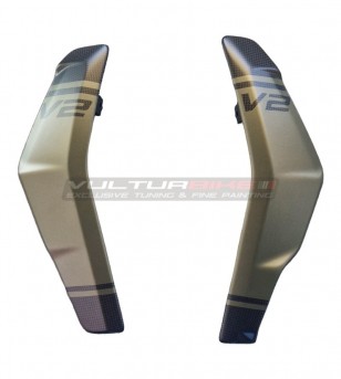 Cache-radiateurs en carbone personnalisés pour Ducati Streetfighter V2 Storm Green 