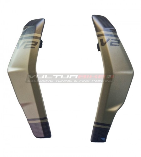 Cover radiatore in carbonio personalizzate per Ducati Streetfighter V2 Storm Green 