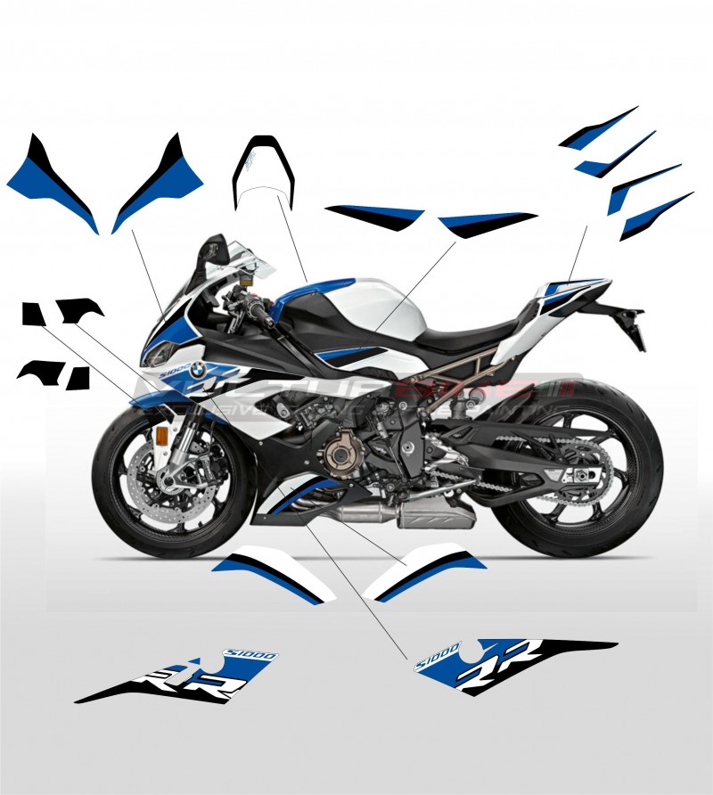 Black and blue stickers kit complete - BMW S1000RR 2019 / 2021