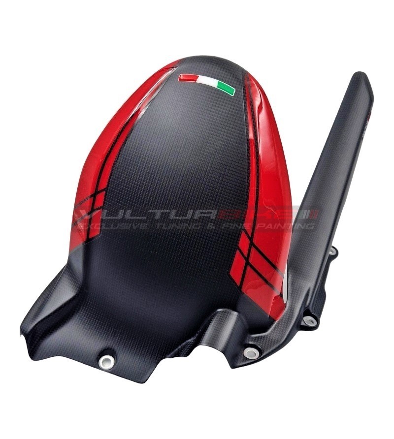 Custom Carbon Rear Fender with Chain Guard - Ducati Multistrada V4 / Rally