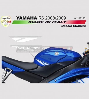 Autocollants de réservoir/graphite blancs - Yamaha R6 