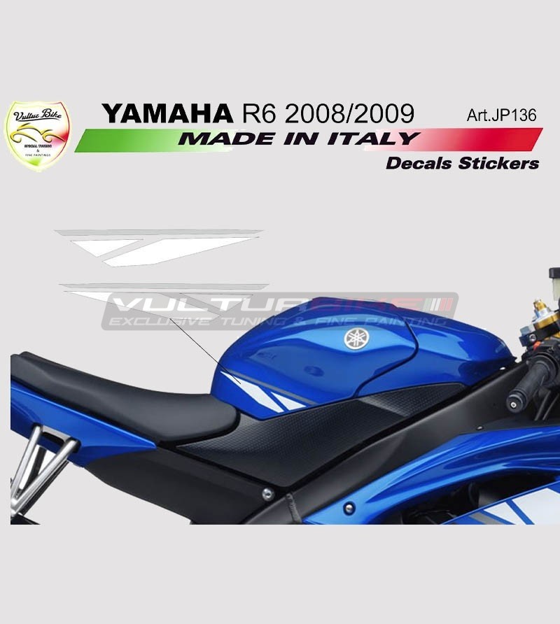 Tanks stickers white/graphite - Yamaha R6 