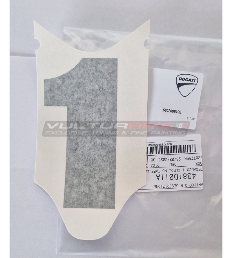 Adesivo Numero 1 Cupolino Ducati Panigale V4 916 Fogarty 25° anniversario