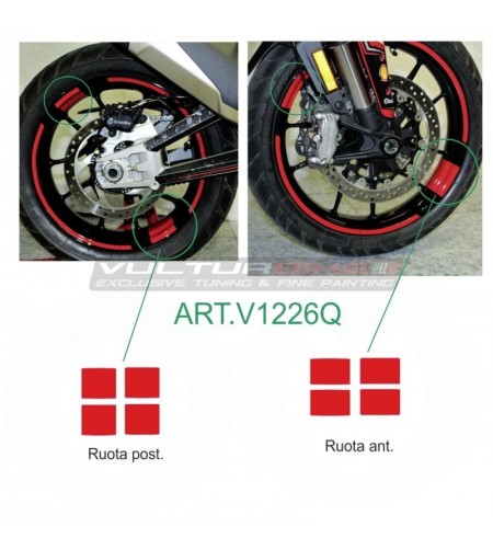 Coloured adhesive rectangles for wheels - Ducati Multistrada V4 / 950