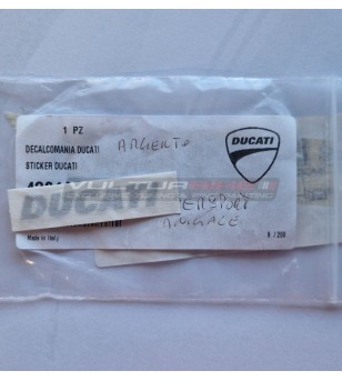 Original Aufkleber Ducati silberner Farbe 52 x 9 mm
