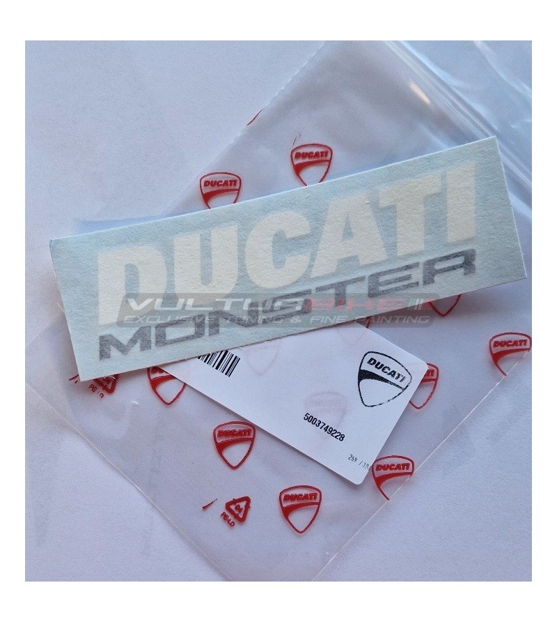 Pegatina original Ducati Monster color blanco negro