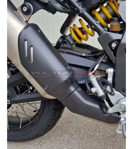 Paracalore collettore scarico in carbonio per Ducati DesertX
