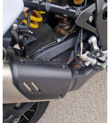Bouclier thermique collecteur d’échappement en carbone pour Ducati DesertX