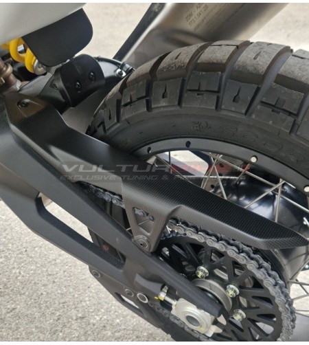 Carbon upper chain guard for Ducati DesertX