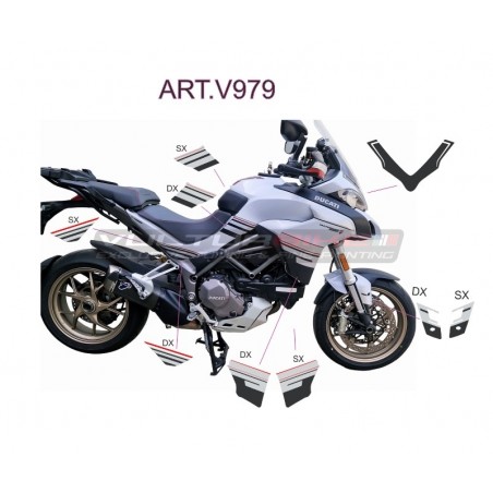 Kit de pegatinas plateado metalizado-rojo-negro para Ducati Multistrada 1260/1260S