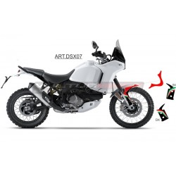 Dreifarbiges Aufkleber-Kit für vorderen Kotflügel - Ducati DesertX