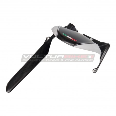 Parafango posteriore carbonio con paracatena - Ducati Multistrada V4 Iceberg White 