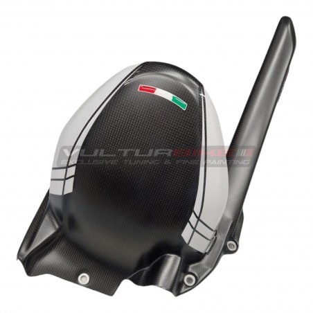 Parafango posteriore carbonio con paracatena - Ducati Multistrada V4 Iceberg White 