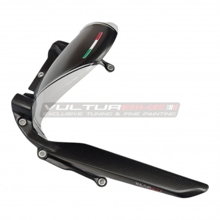 Parafango posteriore carbonio con paracatena - Ducati Multistrada V4 Iceberg White 