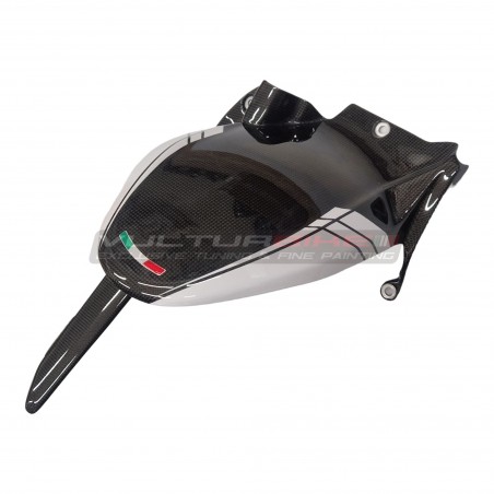Carbon rear fender with chain guard - Ducati Multistrada V4 Iceberg White 