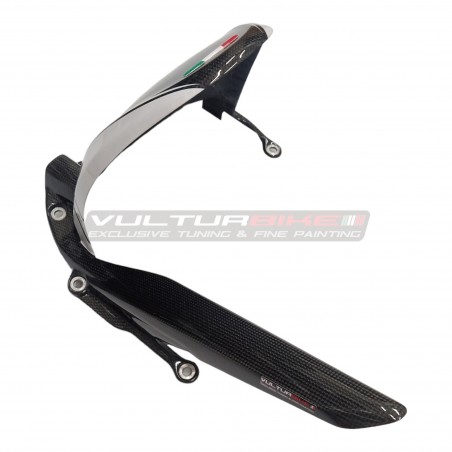 Parafango posteriore carbonio con paracatena - Ducati Multistrada V4 Iceberg White 
