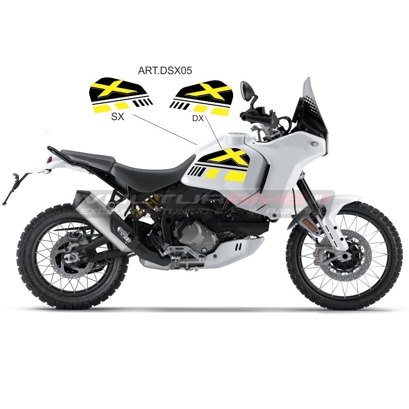 Kit adesivi gialli personalizzati per serbatoio - Ducati DesertX