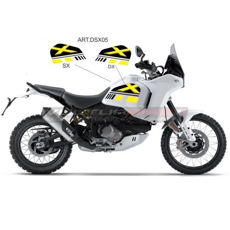 Kit autocollant de réservoir jaune personnalisé - Ducati DesertX