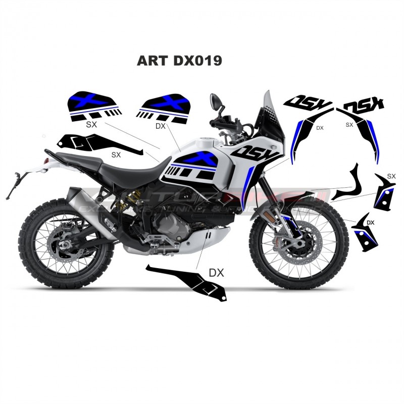 Kit autocollants noir bleu - Ducati DesertX
