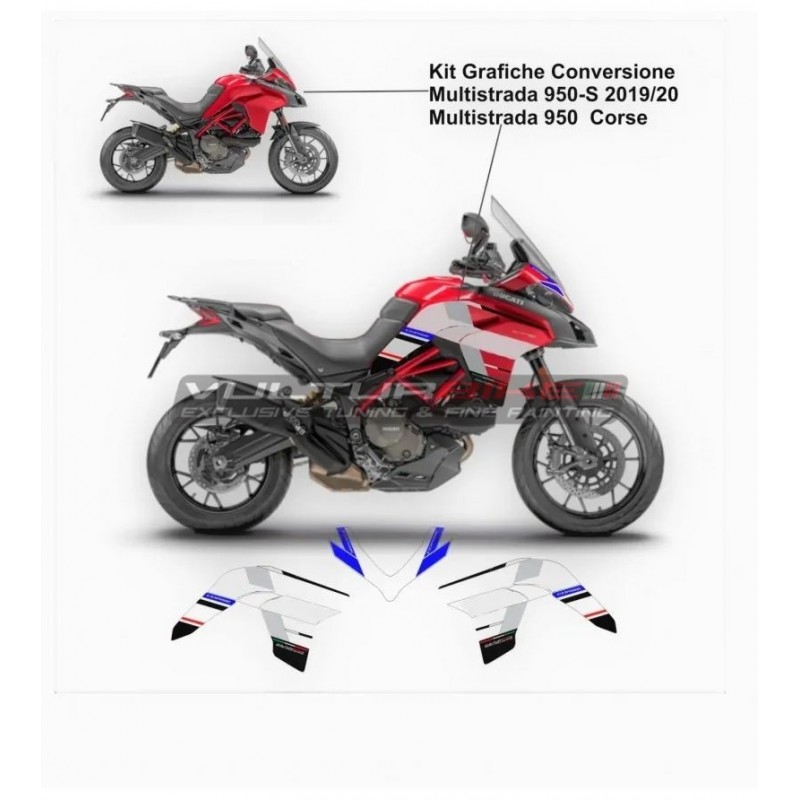 Complete V4S Corse design stickers kit - Ducati Multistrada 950