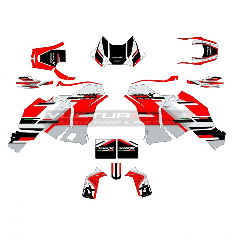 Complete kit for sport adventure design stickers - Ducati DesertX