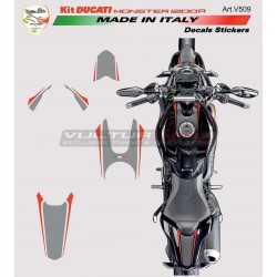 Kit adesivi graphite / rosso - Ducati Monster 1200R 2017