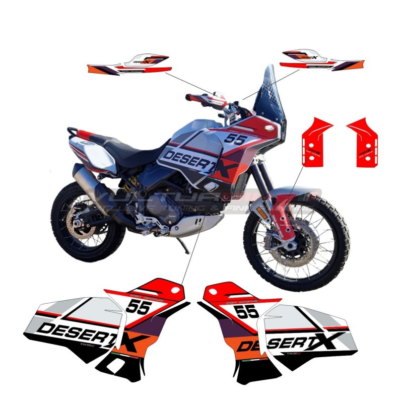 Komplettes Rally Design Aufkleber-Kit - Ducati DesertX