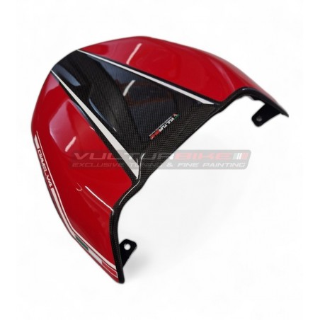 Coperchio sella in carbonio personalizzato "RED / CARBON" - Ducati Diavel V4