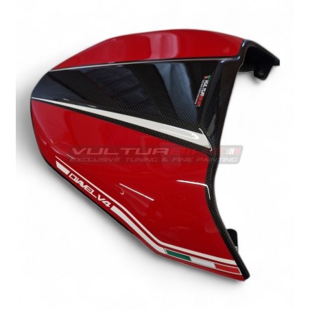 Custom Carbon Sitzbezug "ROT / CARBON" - Ducati Diavel V4