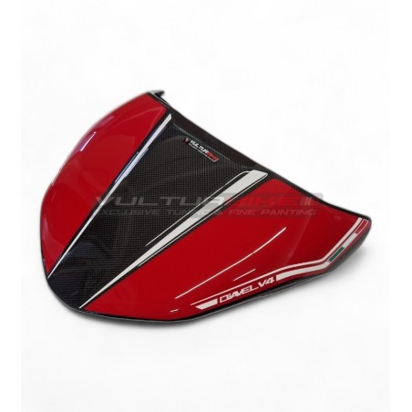 Funda de asiento de carbono personalizada "RED / CARBON" - Ducati Diavel V4