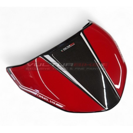 Coperchio sella in carbonio personalizzato "RED / CARBON" - Ducati Diavel V4