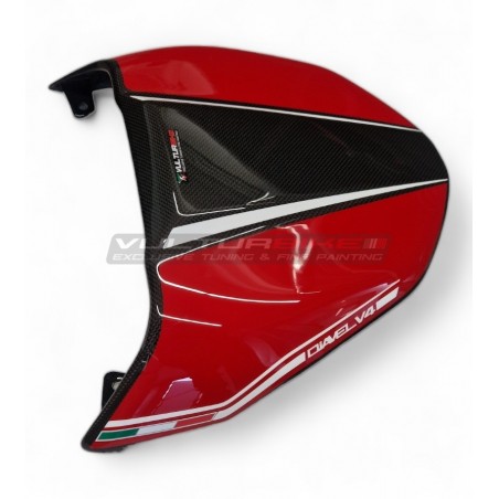 Custom Carbon Sitzbezug "ROT / CARBON" - Ducati Diavel V4