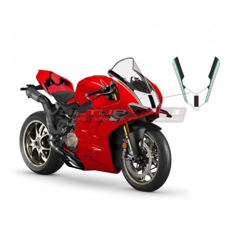 Aufkleber Kit für Windschutzscheibe Design dreifarbige Bänder - Ducati Panigale V4 / V2