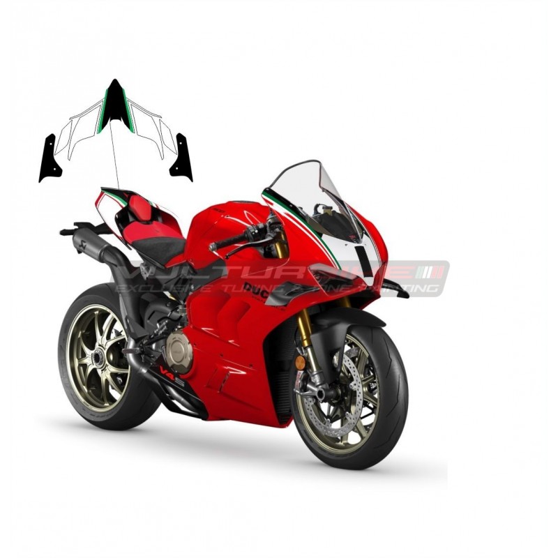 Aufkleber-Set für Heck mit italienischem dreifarbigem Streifendesign - Ducati Panigale / Streetfighter V4 / V2