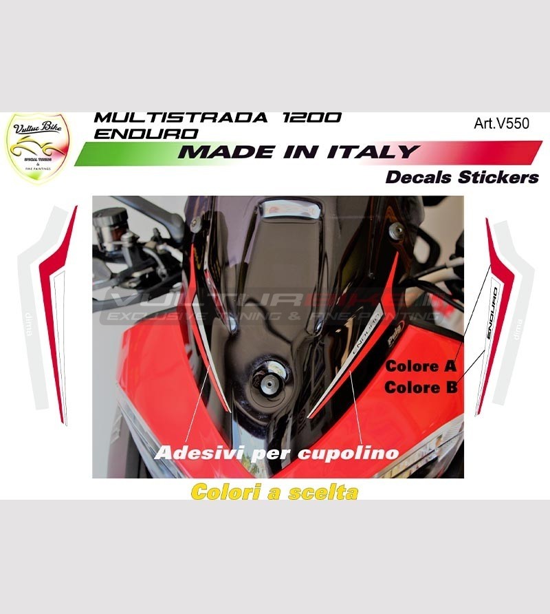 Autocollants personnalisables Enduro pour bulle - Ducati Multistrada 1200 /1260 Enduro 