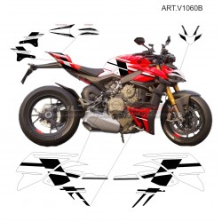 Kit autocollant complet design S CORSE noir - Ducati Streetfighter V4 2023 / 2024