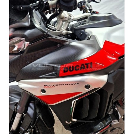 Puntale serbatoio in carbonio per Ducati Multistrada V4 Rally versione BRUSHED ALUMINIUM 