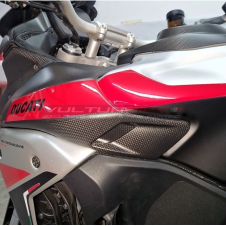 Puntale serbatoio in carbonio per Ducati Multistrada V4 Rally versione BRUSHED ALUMINIUM 