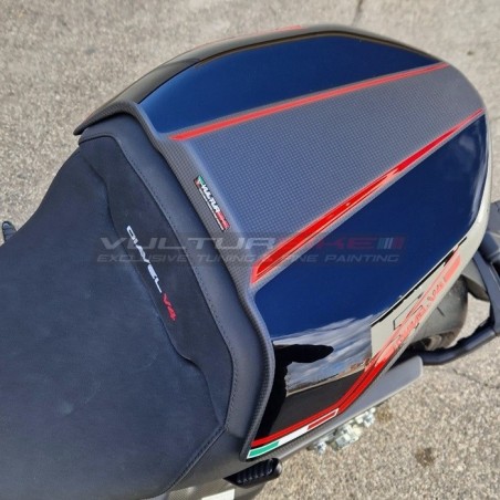 Coperchio sella in carbonio personalizzato "BLACK / CARBON" - Ducati Diavel V4