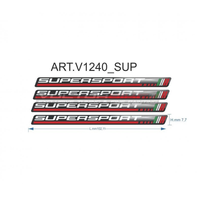 4 adesivi resinati 3D universali - Ducati Supersport