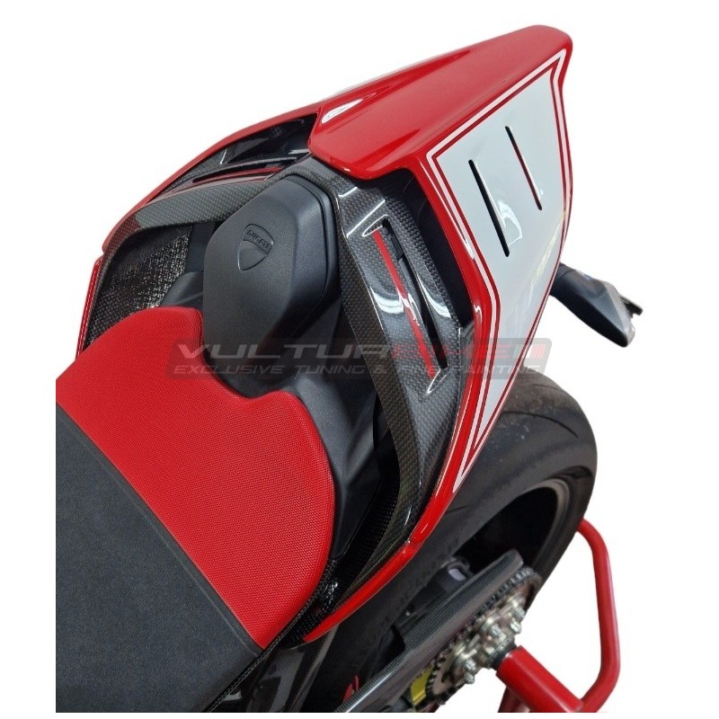 Codone in carbonio design red/White sportage - Ducati Panigale / Streetfighter V4 / V2