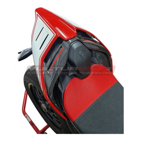 Arrière carbone sportage design rouge/blanc - Ducati Panigale / Streetfighter V4 / V2