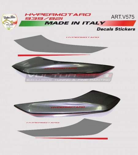 Tails stickers graphite/red- Ducati Hypermotard 821/939 