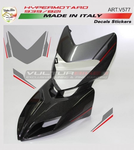 Adesivi per cupolino graphite/rosso - Ducati Hypermotard 821/939 